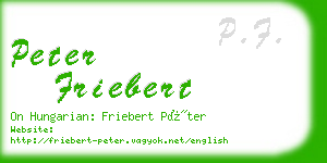 peter friebert business card